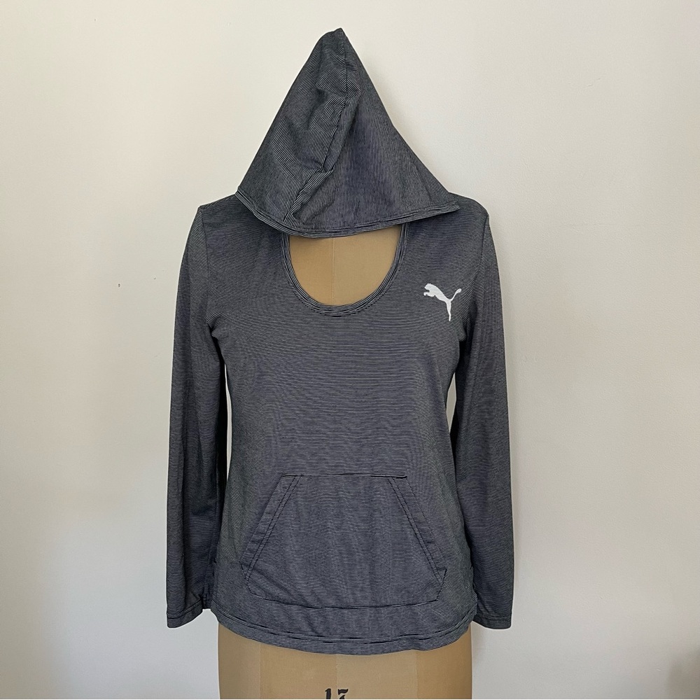 Puma Women’s Striped Scoop Neck Hoodie  Size XL
